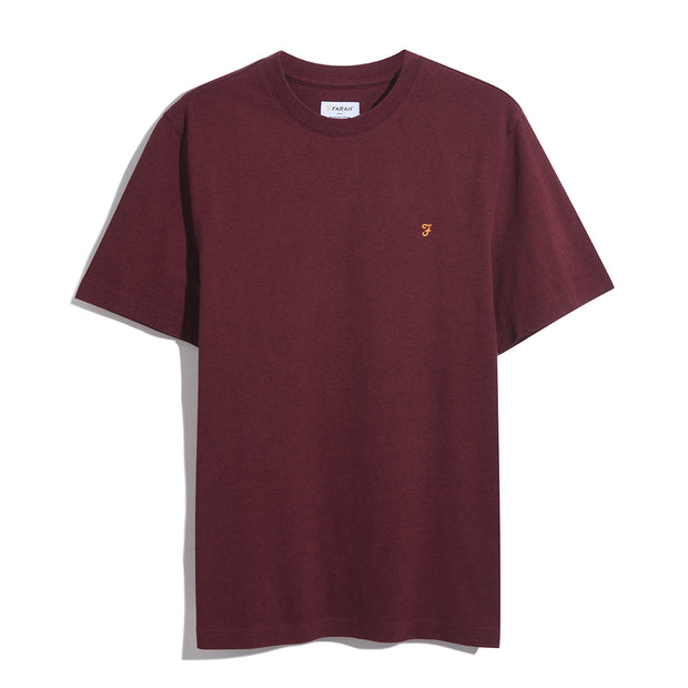 Danny Tall Fit Organic Cotton T-Shirt In Farah Red Marl