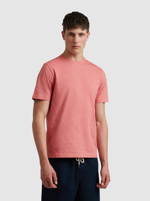 Danny Regular Fit Organic Cotton T-Shirt In Carnation Pink Marl