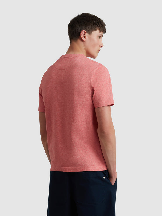 Danny Regular Fit Organic Cotton T-Shirt In Carnation Pink Marl