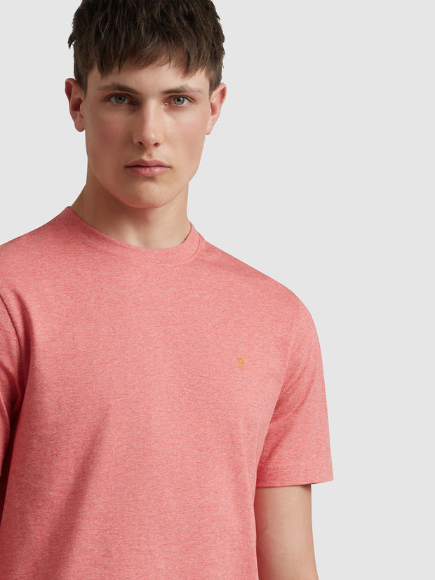 Danny Regular Fit Organic Cotton T-Shirt In Carnation Pink Marl