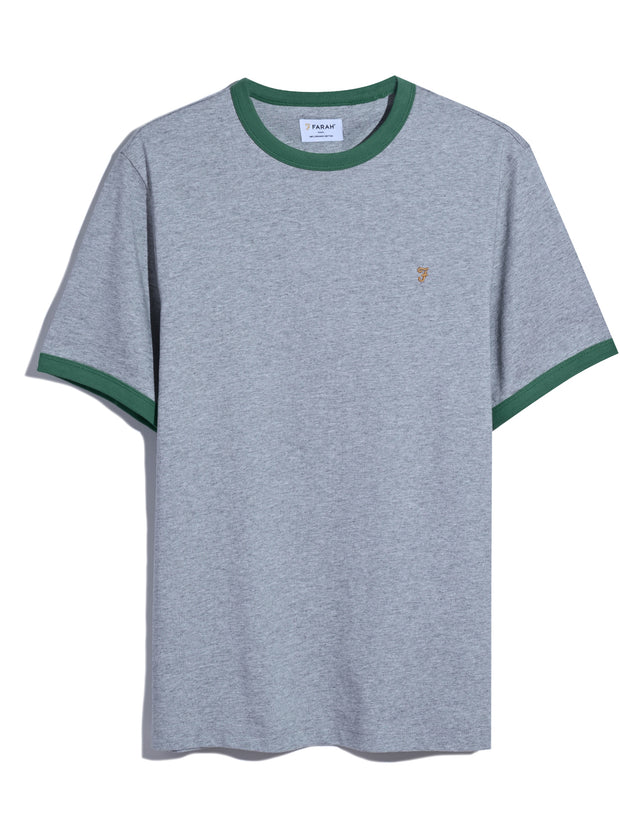 Groves Regular Fit Ringer T-Shirt In Grey Marl