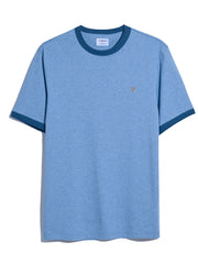 Groves Regular Fit Ringer T-Shirt In Powder Blue Marl