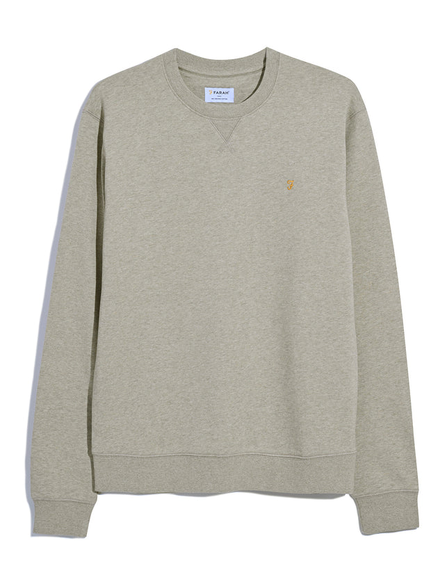 Tim Organic Cotton Crew Neck Sweatshirt In Hazelnut Marl