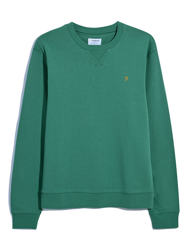 Tim Organic Cotton Crew Neck Sweatshirt In Green Meadow