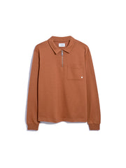 Creston Quarter Zip Rugby Sweatshirt In Teak