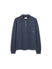 Creston Quarter Zip Rugby Sweatshirt In True Navy