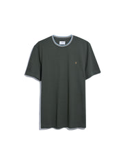 Alvin Regular Fit Tipped T-Shirt In Evergreen