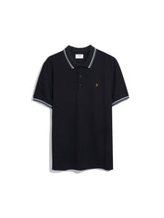 Alvin Tipped Collar Polo Shirt In Black