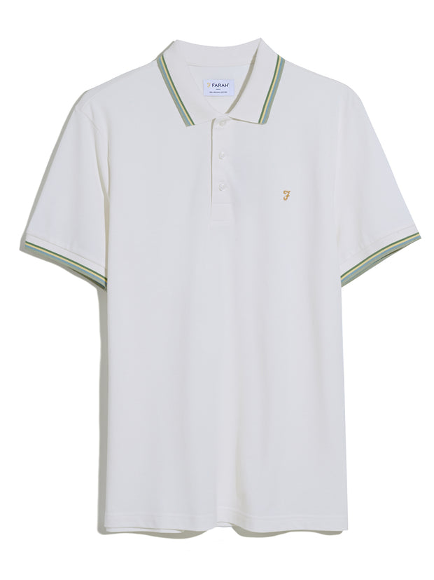 Alvin Tipped Collar Polo Shirt In Ecru