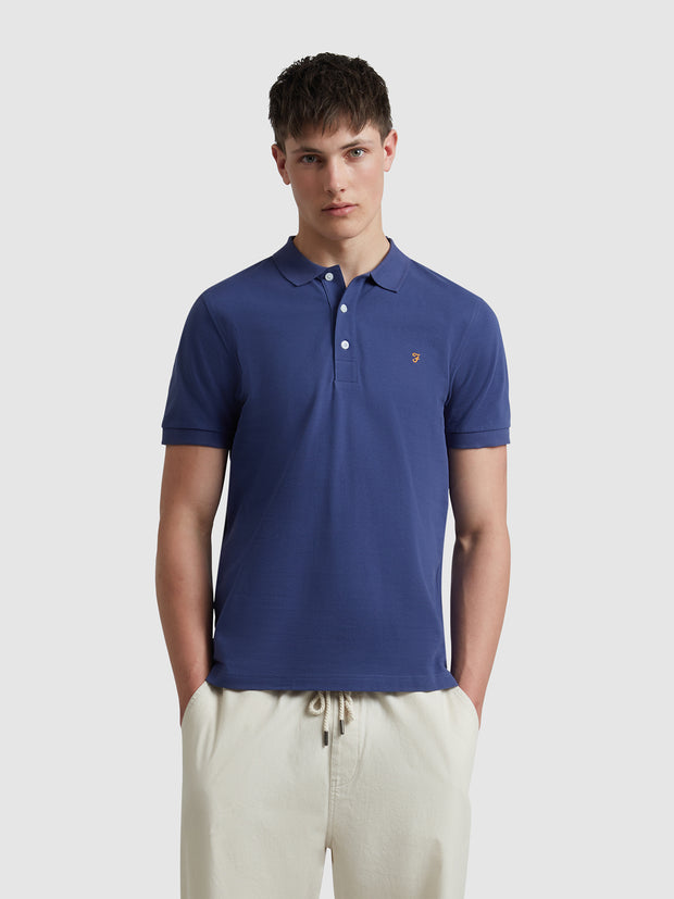 Blanes Organic Cotton Polo Shirt In Sigil Blue