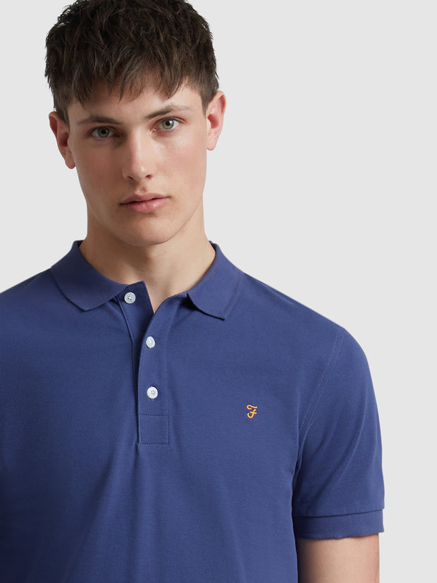 Blanes Organic Cotton Polo Shirt In Sigil Blue
