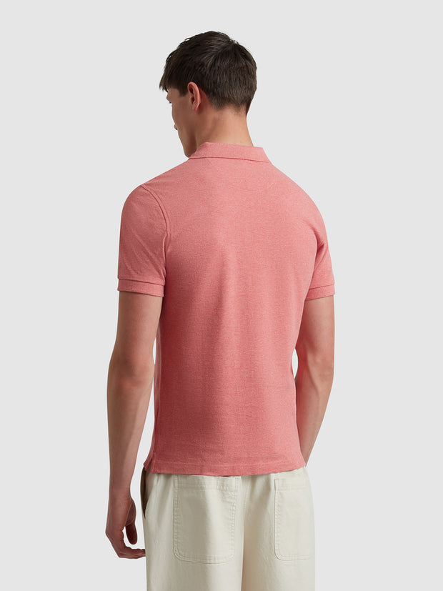 Blanes Organic Cotton Polo Shirt In Carnation Pink Marl