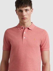 Blanes Organic Cotton Polo Shirt In Carnation Pink Marl