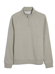 Jim Organic Cotton Quarter Zip Sweatshirt In Hazelnut Marl