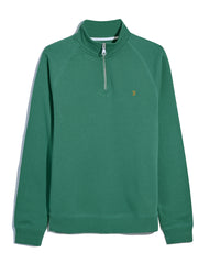 Jim Organic Cotton Quarter Zip Sweatshirt In Green Meadow