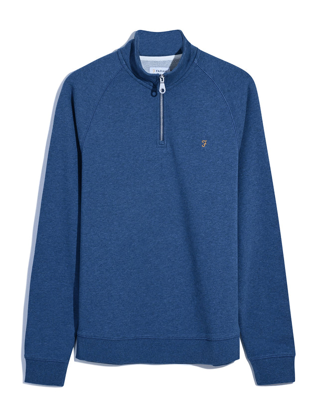 Jim Organic Cotton Quarter Zip Sweatshirt In Cold Metal Marl