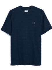 Talwin Jacquard Stripe T-Shirt In True Navy