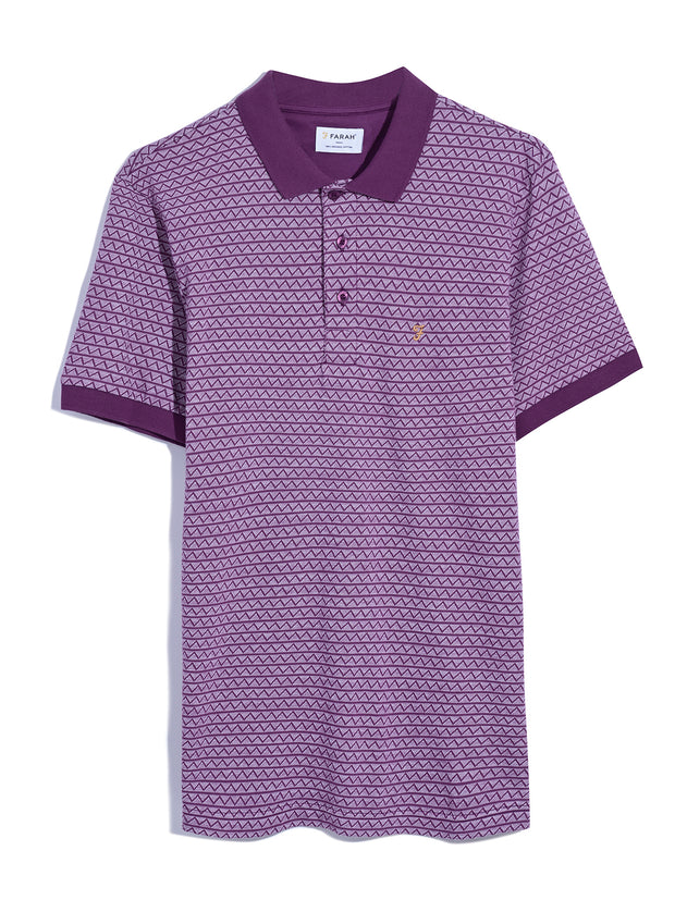 Tibbatt Jacquard Polo Shirt In Mulberry