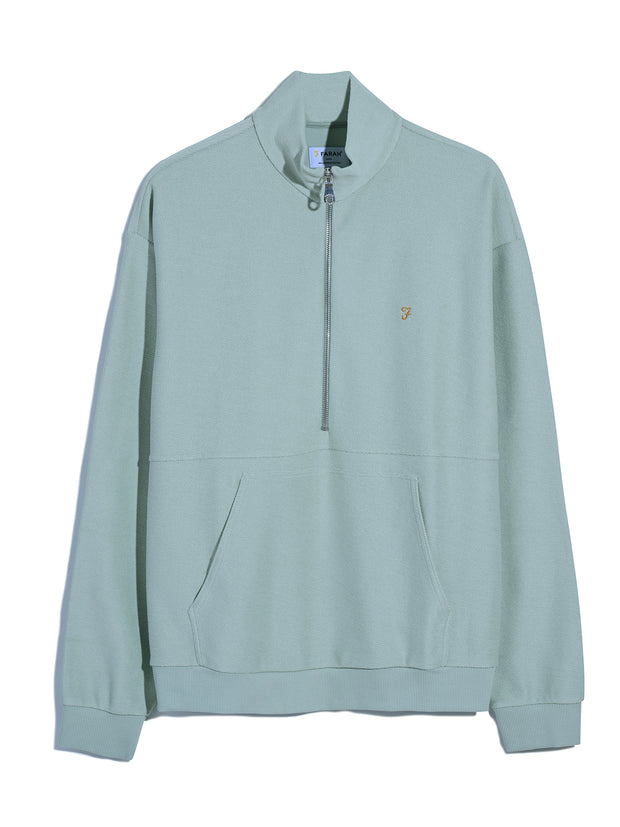 Swaton Half Zip Sweatshirt In Grove Green