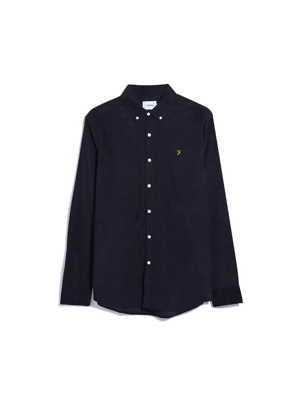 Fontella Slim Fit Corduroy Shirt In Black