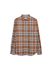 Marcelo Casual Fit Check Shirt In Teak