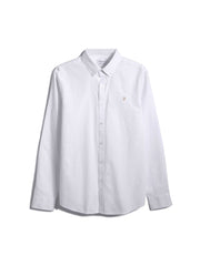 Brewer Slim Fit Organic Cotton Oxford Shirt In White