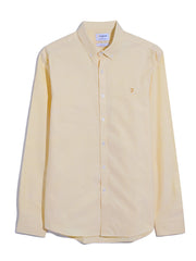 Brewer Slim Fit Organic Cotton Oxford Shirt In Saffron Yellow