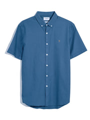 Brewer Short Sleeve Oxford Shirt In Cold Metal