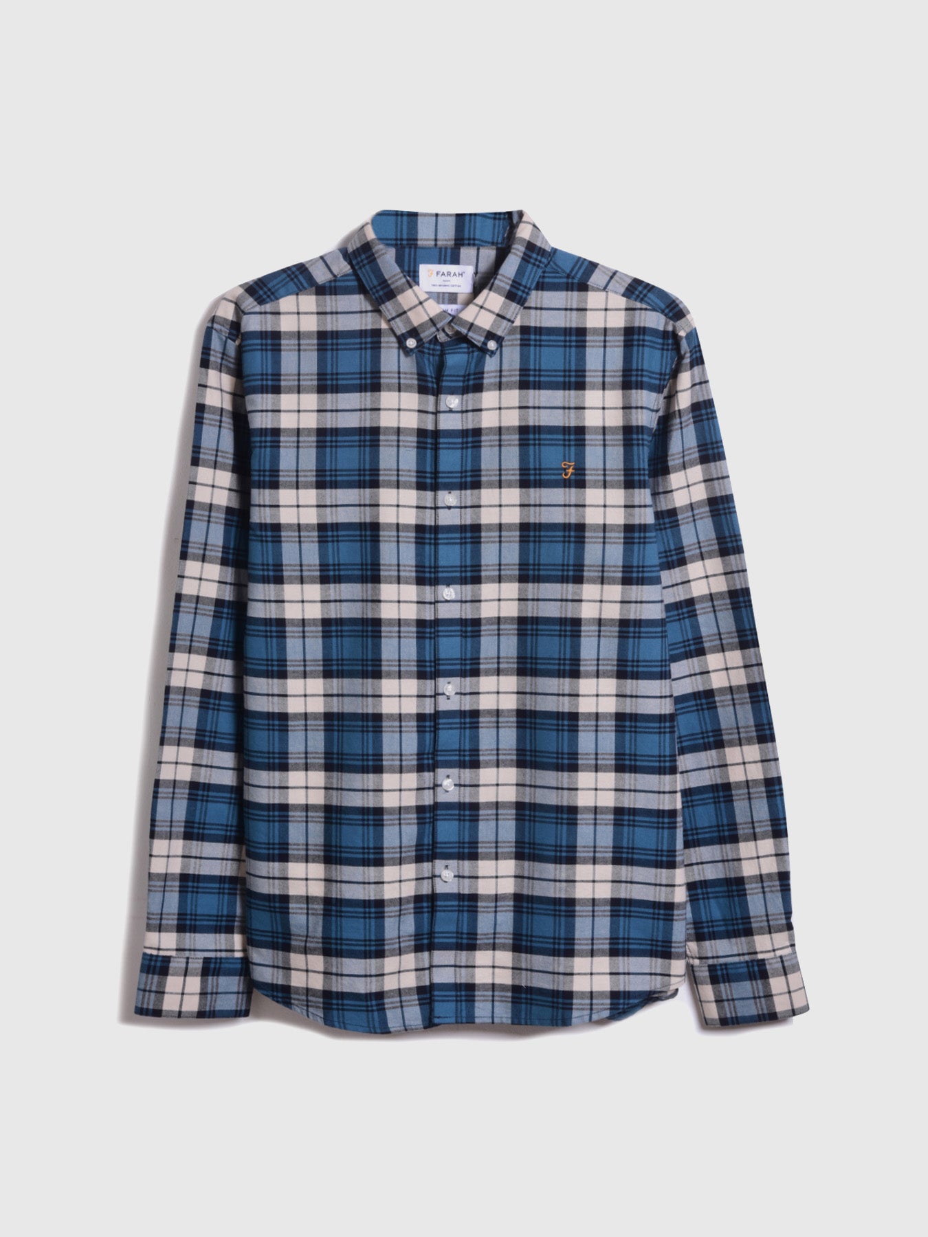 Brewer Check Organic Cotton Oxford Shirt In Red | Farah® Online