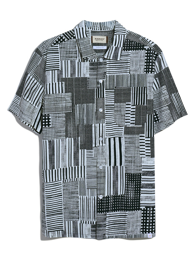 Chiltern Short Sleeve Archive Print Shirt In Black