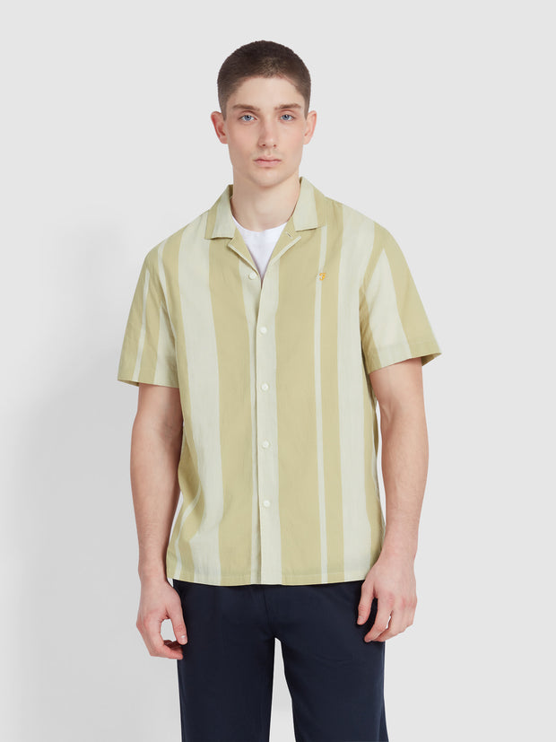 Alston Short Sleeve Stripe Shirt In Hazelnut