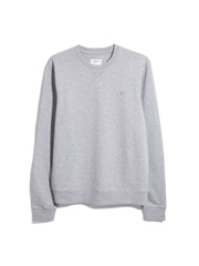 Tim Organic Cotton Crew Neck Sweatshirt In Light Grey Marl