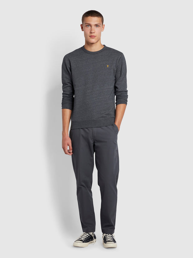 Tim Organic Cotton Crew Neck Sweatshirt In Farah Grey Marl