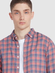 Hamilton Check Shirt In Red Russian