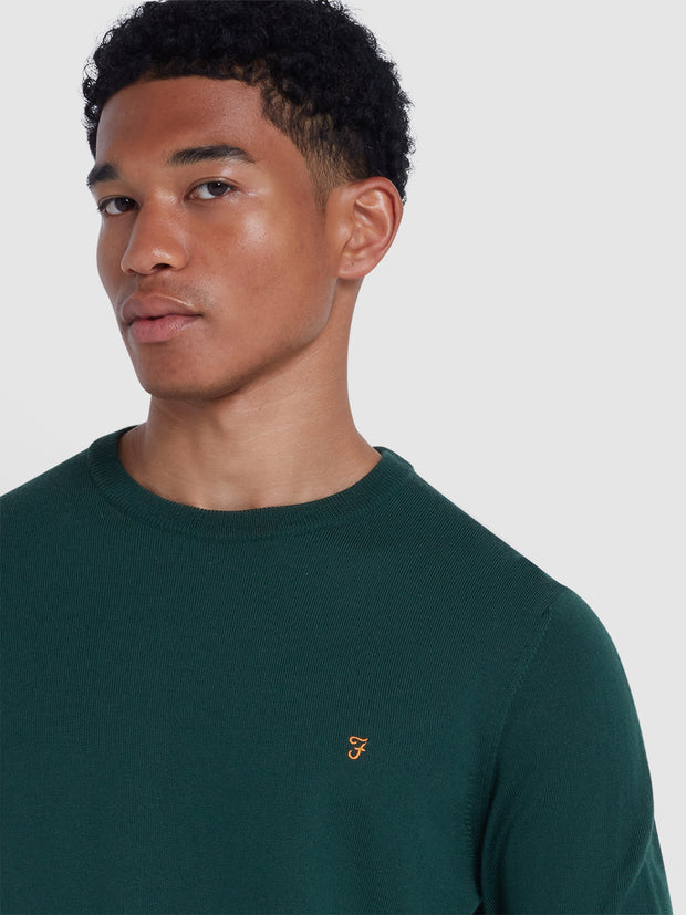 Mullen Merino Wool Crew Neck Sweater In Botanic Green