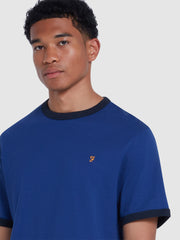 Groves Regular Fit Ringer T-Shirt In Dusk Blue