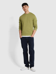 Hanbury Crew Neck Sweatshirt In Moss Green