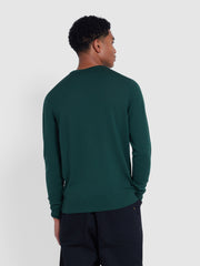 Mullen Merino Wool Crew Neck Sweater In Botanic Green