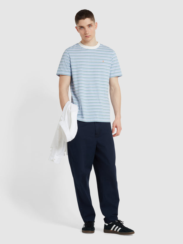 Danny Stripe Short Sleeve T-Shirt In Arctic Blue