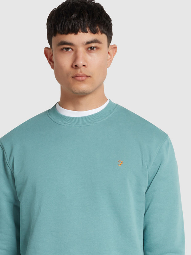 Hanbury Crew Neck Sweatshirt In Brook Blue