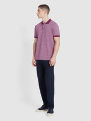 Tibbatt Jacquard Polo Shirt In Mulberry