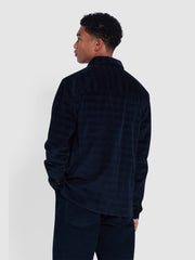 Liebling Corduroy Check Overshirt In True Navy