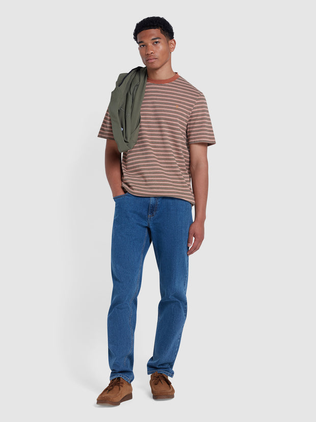 Wilmot Regular Fit Striped T-Shirt In Teak