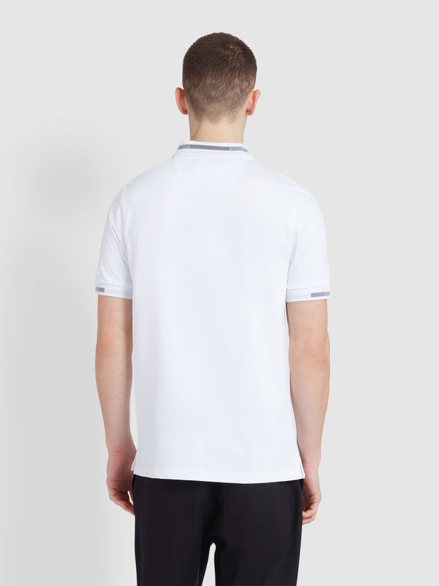 Purdy Tipped Collar Polo Shirt In White