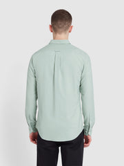 Brewer Slim Fit Organic Cotton Oxford Shirt In Grove Green