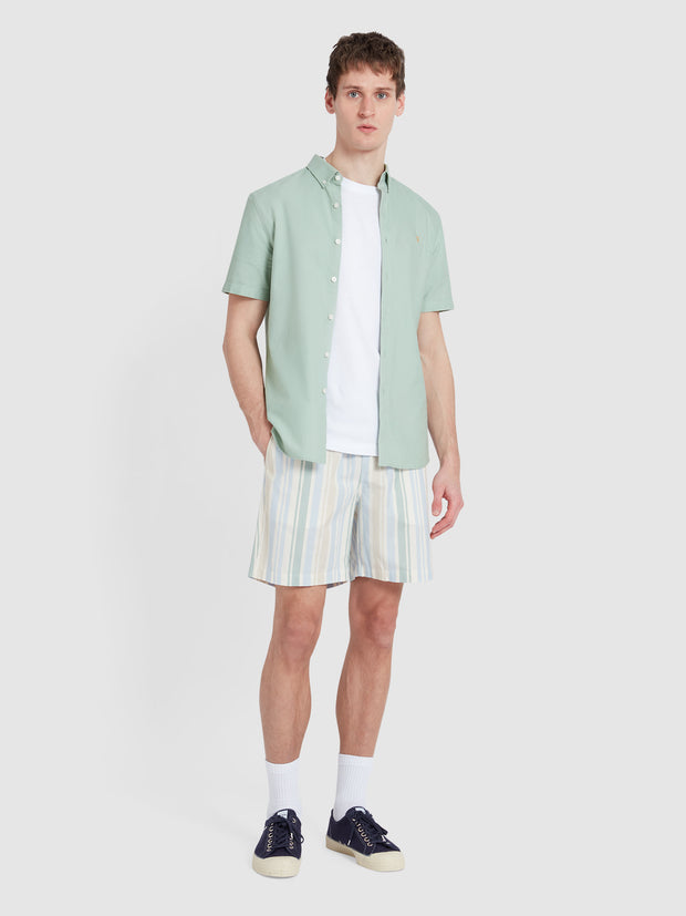 Brewer Short Sleeve Oxford Shirt In Grove Green