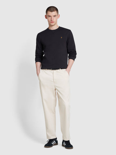 Hawtin Relaxed Tapered Fit Popperback Trousers In Fog