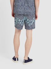 Colbert Floral Print Swim Shorts In True Navy