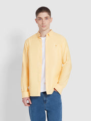 Brewer Slim Fit Organic Cotton Oxford Shirt In Saffron Yellow