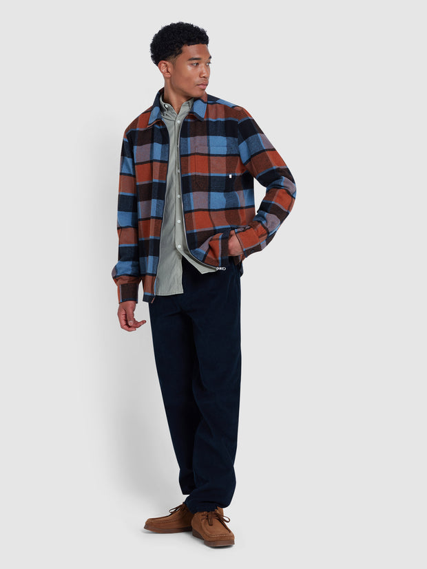 Fulbright Check Overshirt In Para Blue